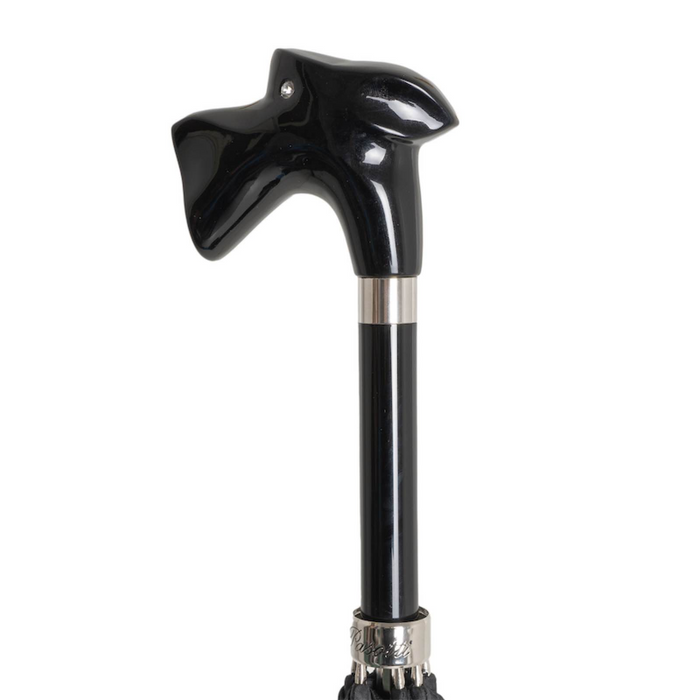 Black Umbrella with Schnauzer Handle – Dog Lover’s Gift