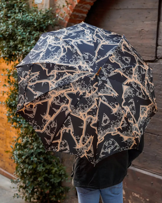 24K Gold Horse Head Handle Umbrella – Luxurious Equestrian Design