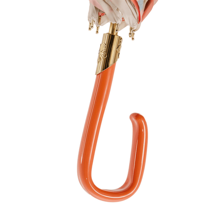 Unique Women Ivory Umbrella with Orange Handle