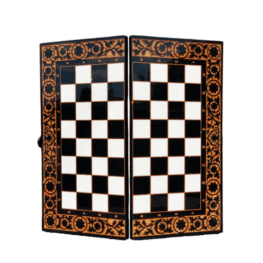 Luxury Black Acrylic Stone Chess Set, Backgammon Set 3 In 1
