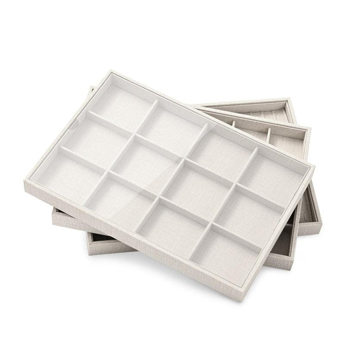 Stackable Style PU Leather Jewelry Display Tray