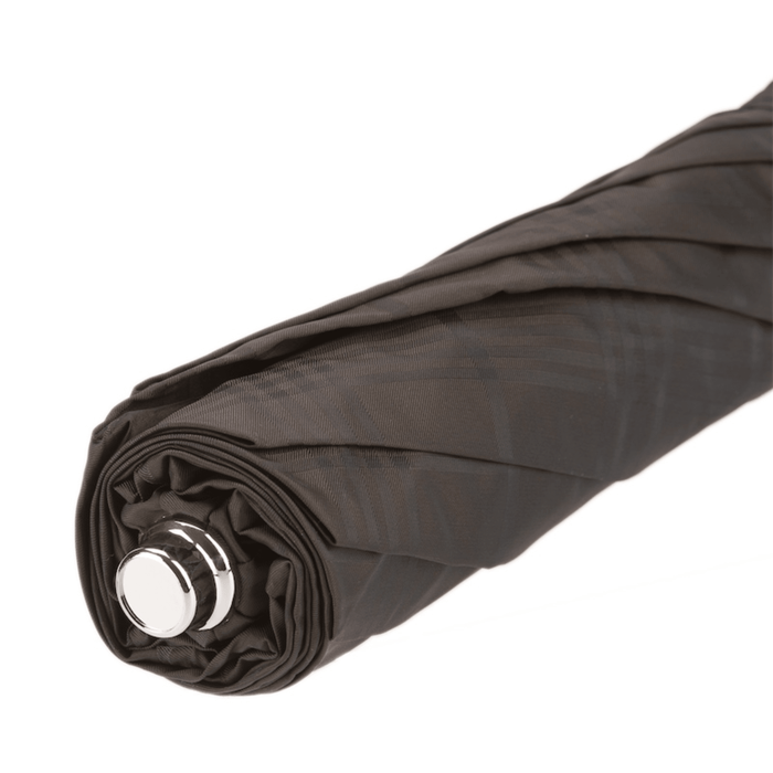 High-Quality Brown Check Umbrella with Leather Handle