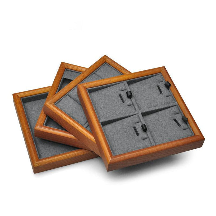 Square Wood Jewelry Storage Display Tray