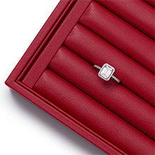 Red Stackable PU Leather Jewelry Display Tray