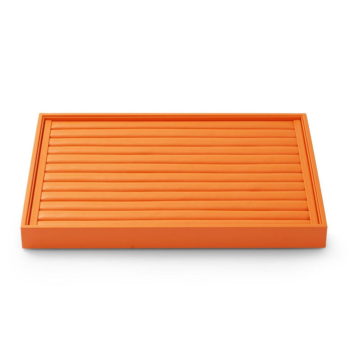 Orange Stackable PU Leather Jewelry Display Tray