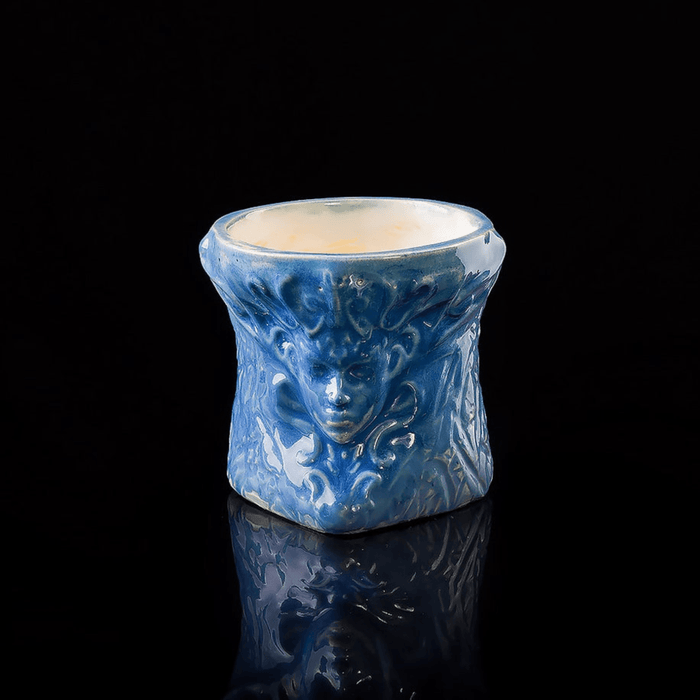 Ocean Blue Victorian-Style Handmade Ceramic Tea Cup