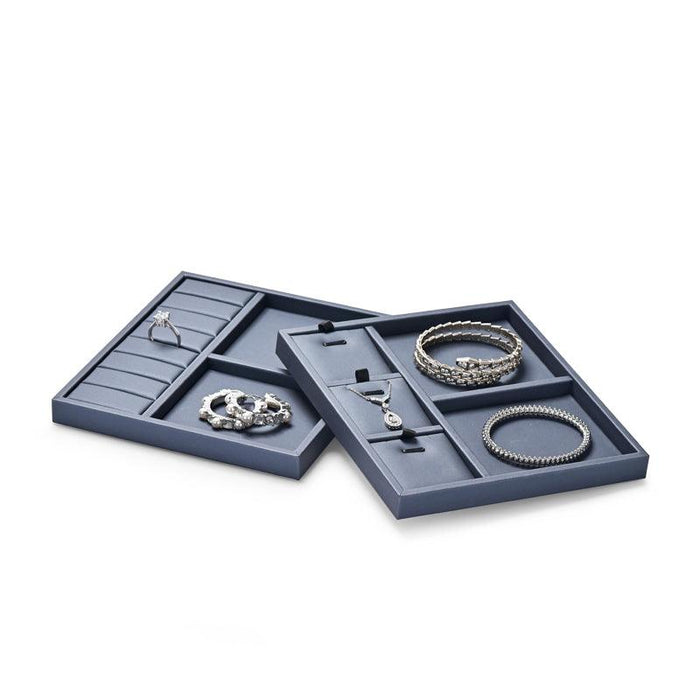 Luxury DIY Jewelry Display Tray Metal PU Leather