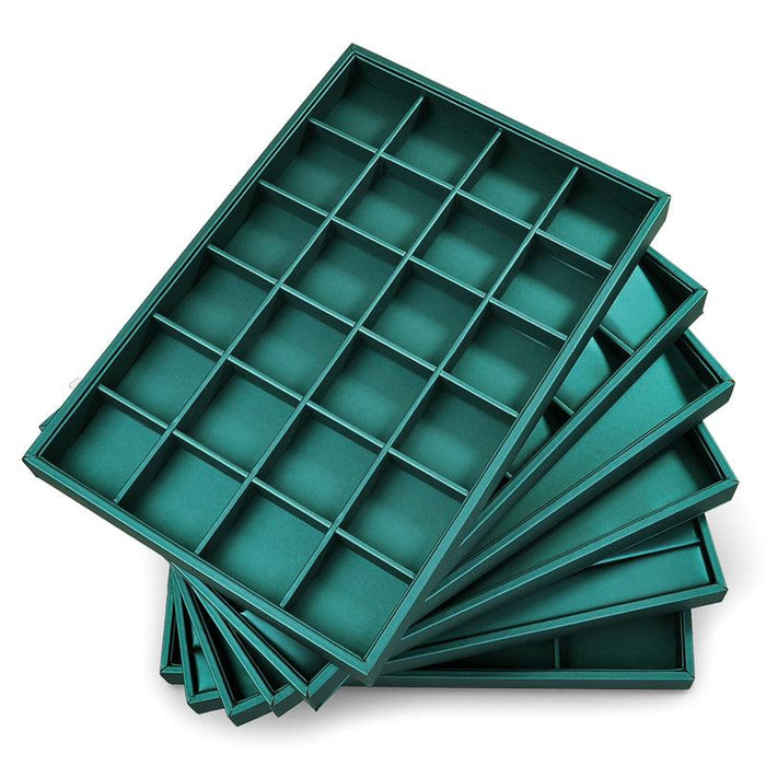 Luxury Green Leather Jewelry Display Tray