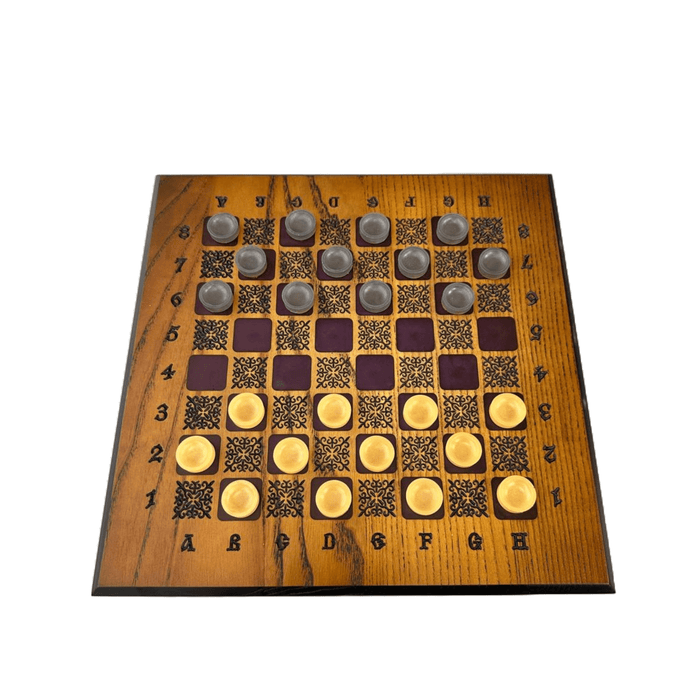 Handmade Wooden Chess Set 2 In 1, Compact Chess Set