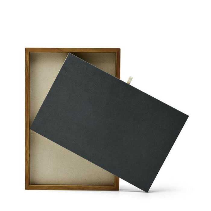 Wood Jewelry Display Tray with Reversible 2-Color Pad