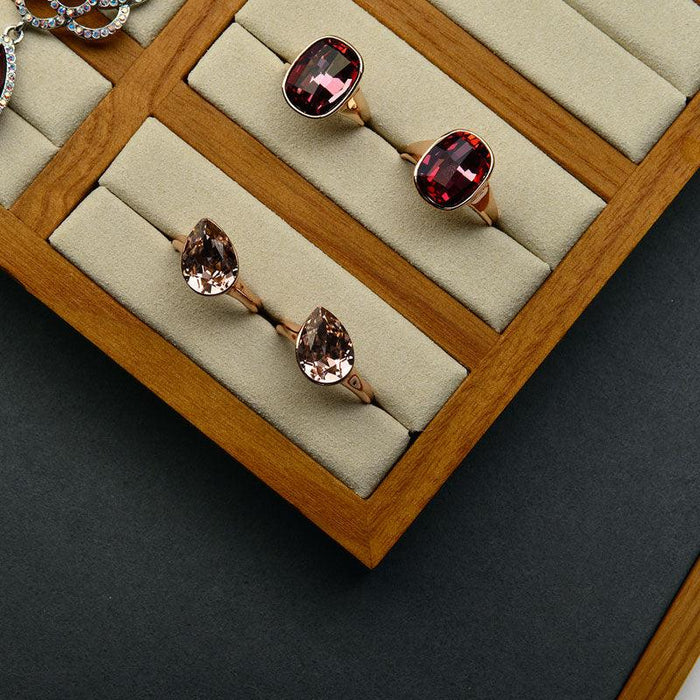 Wood Jewelry Display Stand with 6 Slots Organizer