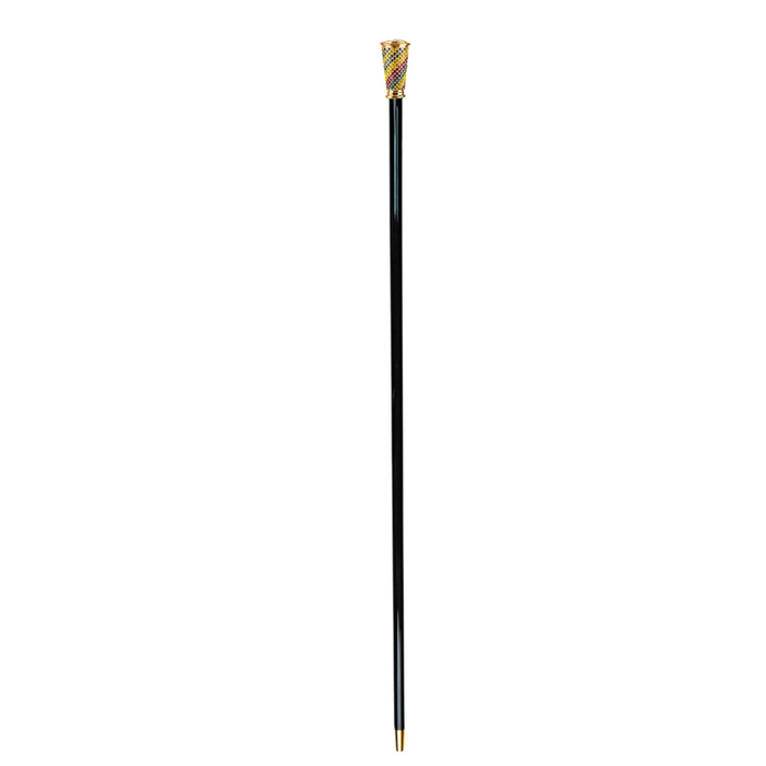 Color Symphony Walking Cane – 24K Gold & Multicolor Crystals