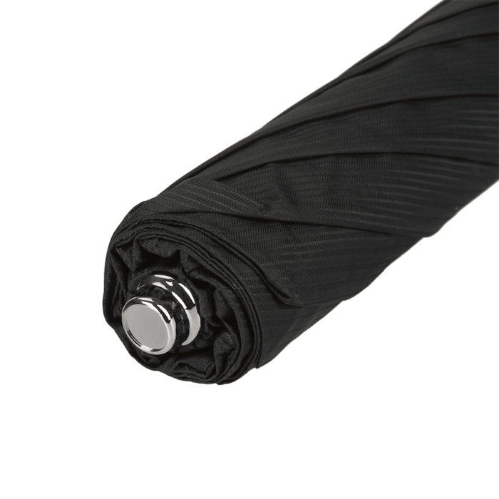 Rubberized Brass Snake Handle Black Folding Umbrella
