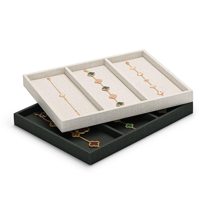 PU Leather 1:3 Compartment Jewelry Display Tray