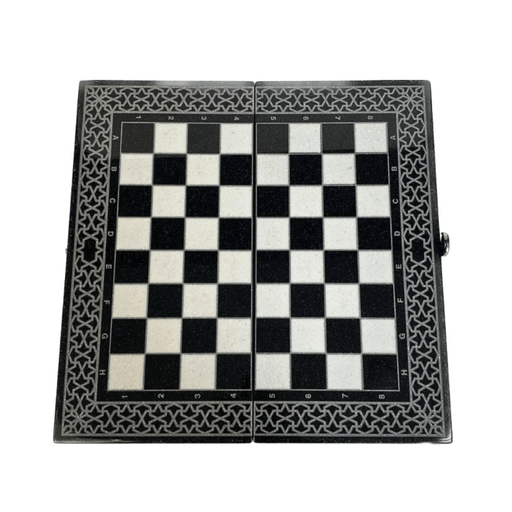 Luxury Black Acrylic Stone Chess Set With Stone Chess
