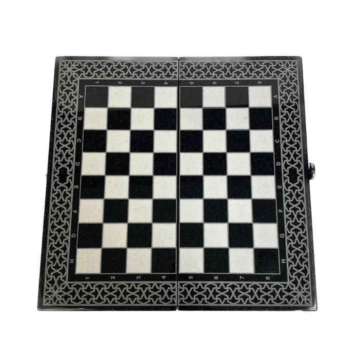 Luxury Black Acrylic Stone Chess Set With Stone Chess