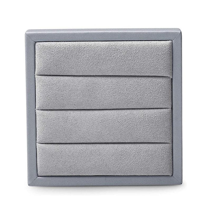 Light Gray Premium Leather Ring Display Stand