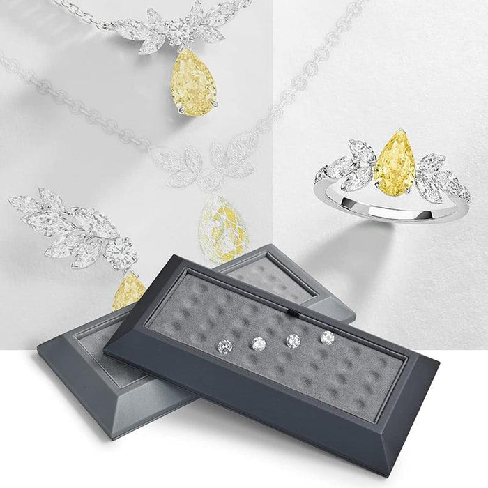 Light Gray Premium Leather Beads and Gems Organizer Tray