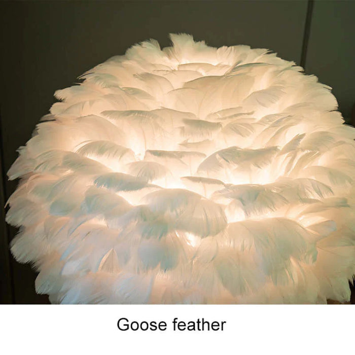 Elegant Feather Table Lamp with a Sleek Tripod Base for a Modern Touch
