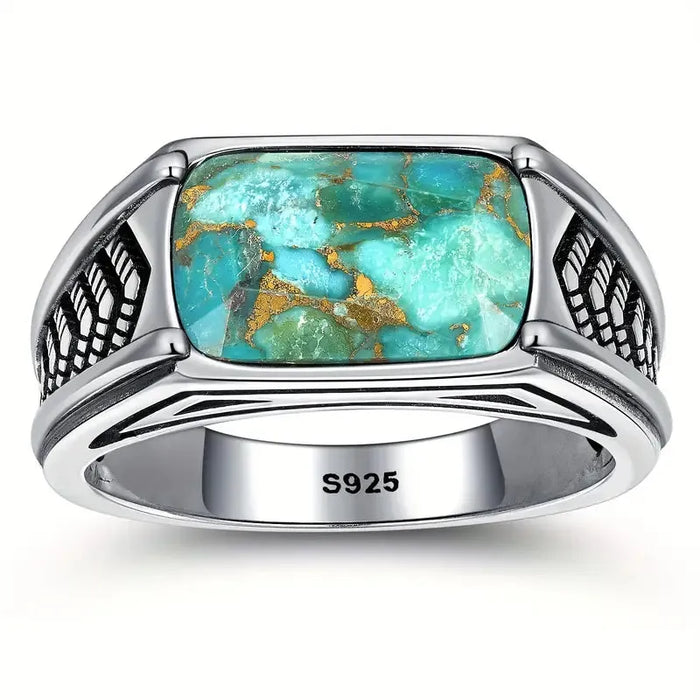 Handcrafted 925 Sterling Silver Turquoise Arrow Thumb Ring