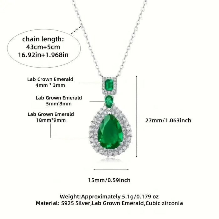 Synthetic Green Gemstone Necklace – Fashionable & Versatile for Women