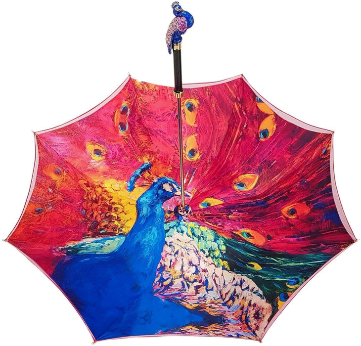 Stylish Exclusive Pink Peacock Design Umbrella