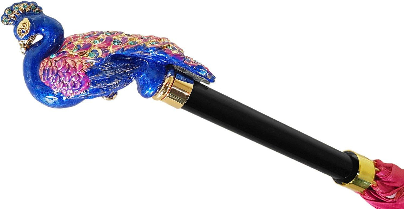 Stylish Exclusive Pink Peacock Design Umbrella