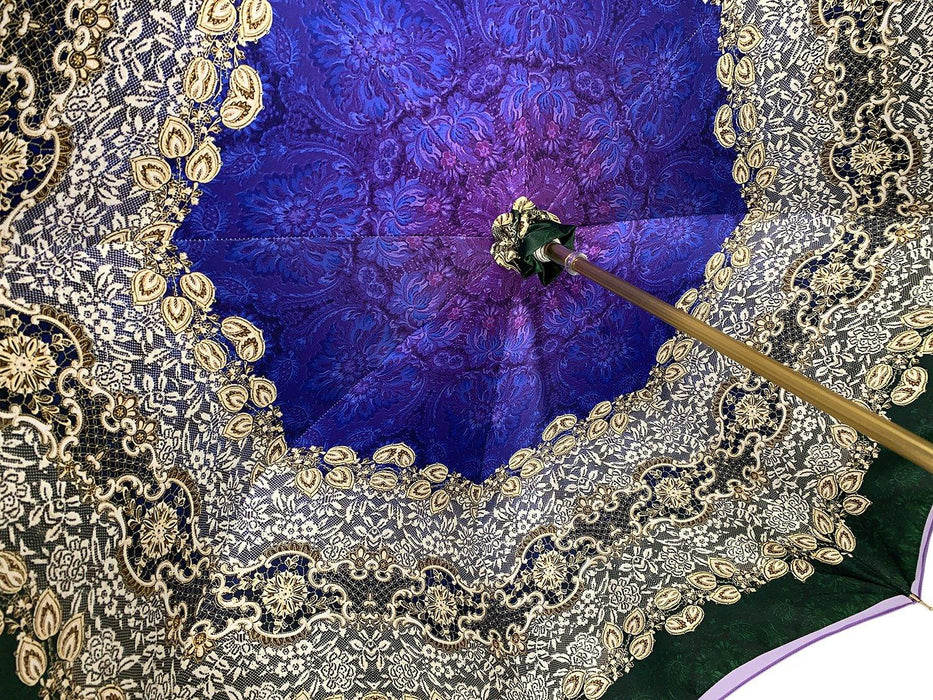 Unique Gold-plated 24K Swan on Purple Lace Design