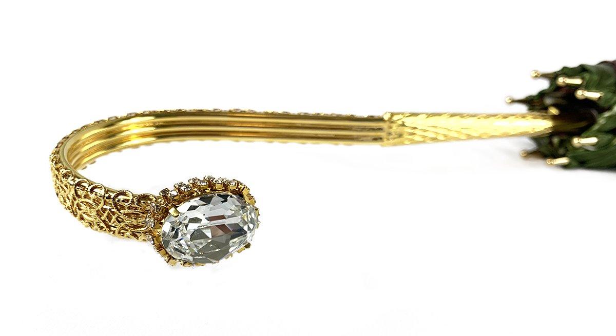 Luxury Design Elegant Green Floral Umbrella