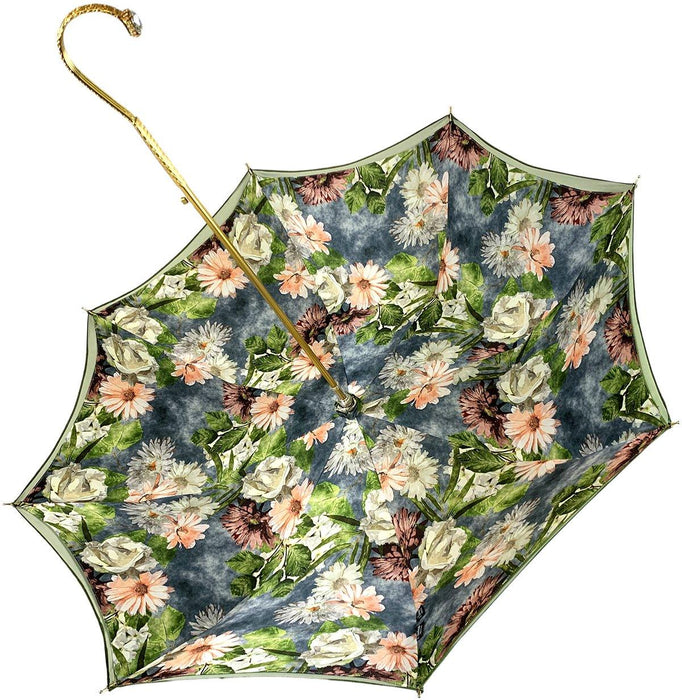 Luxury Design Elegant Green Floral Umbrella