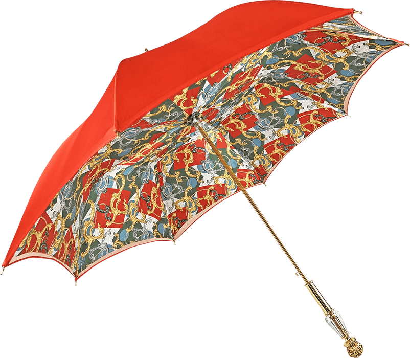 Unique Marvellous Red Umbrella with Jewel Handle