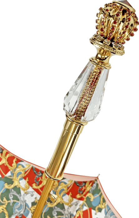 Unique Marvellous Red Umbrella with Jewel Handle