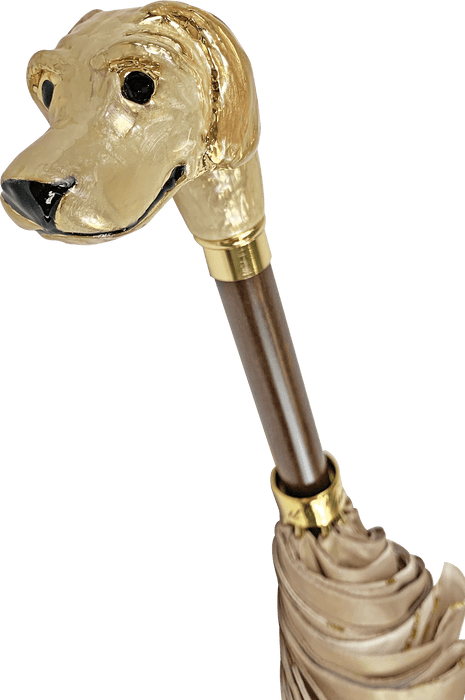 Unique Handmade Umbrella with Enamelled Dog Handle