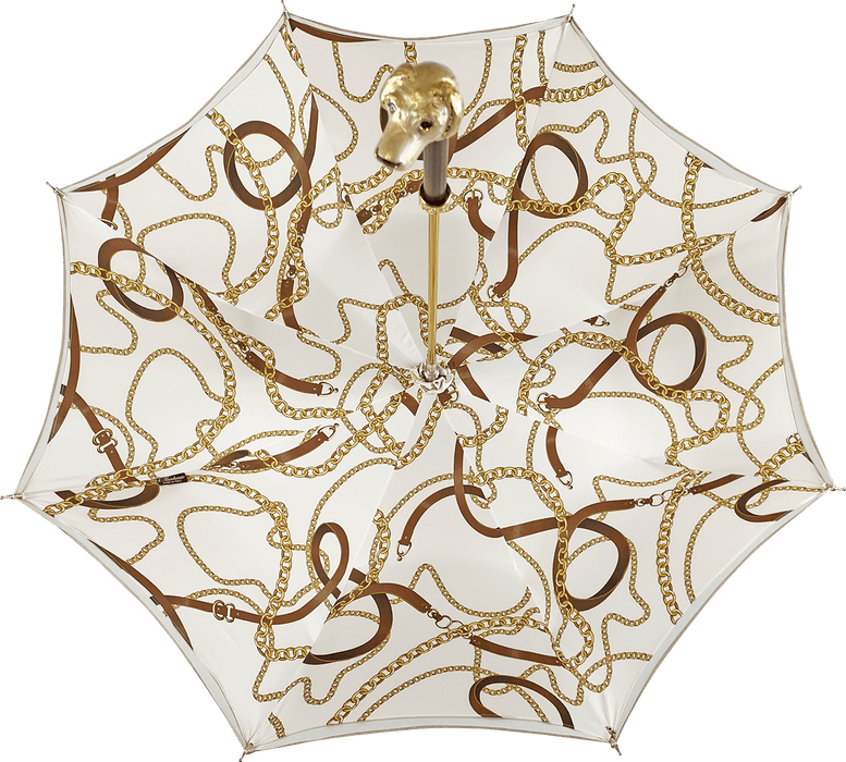 Unique Handmade Umbrella with Enamelled Dog Handle