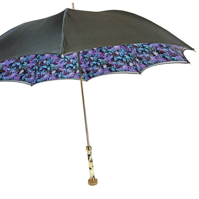 Stunning Grey Umbrella with Light Purple Inside