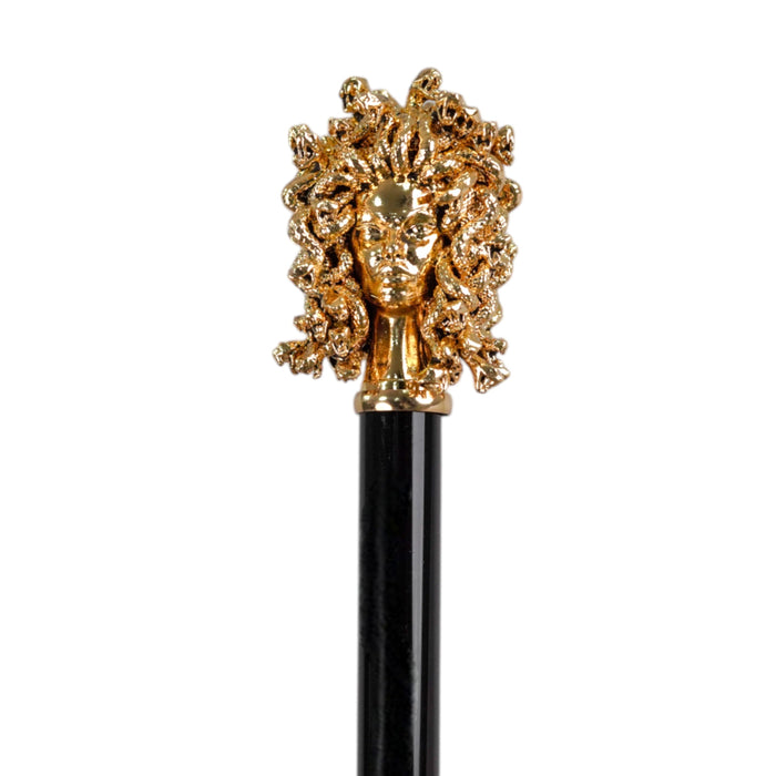 Mythical Elegance Umbrella with Golden Medusa Accent