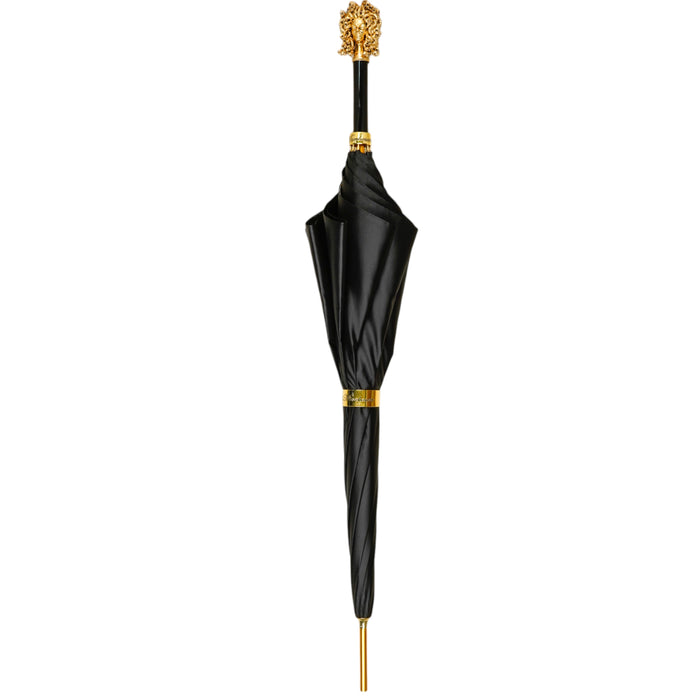 Mythical Elegance Umbrella with Golden Medusa Accent