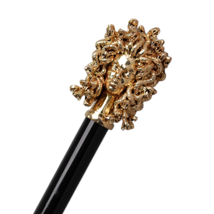 Mythical Elegance Umbrella with Golden Medusa Accent