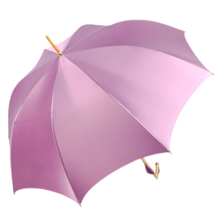 Luxury Blushing Elegance Pink Umbrella with Floral Accents