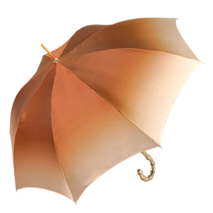 Golden Bamboo Umbrella with Exquisite Botanical Lining