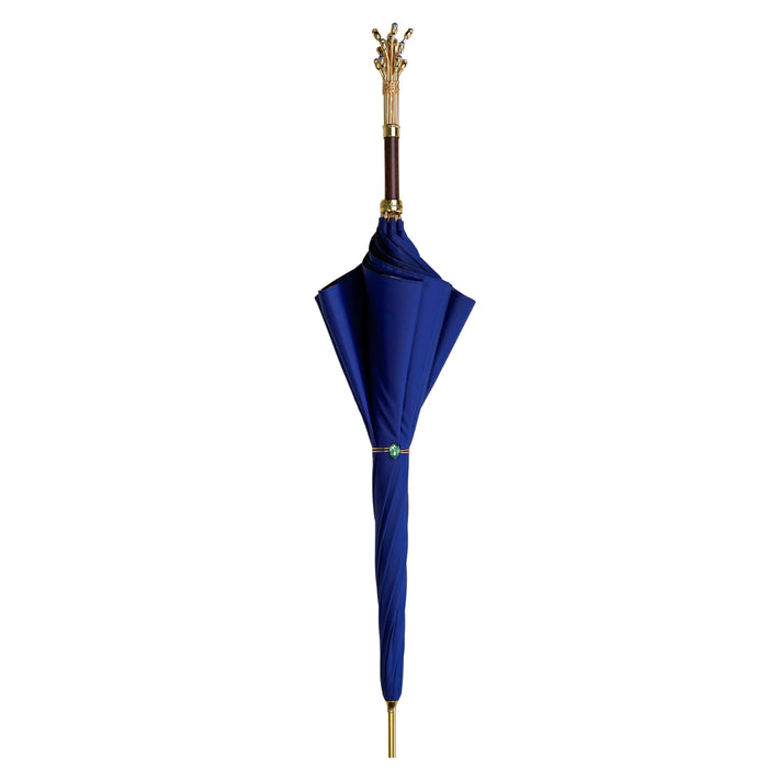 Women's Premium Umbrella – Satin, 24K Gold Handle, Crystals