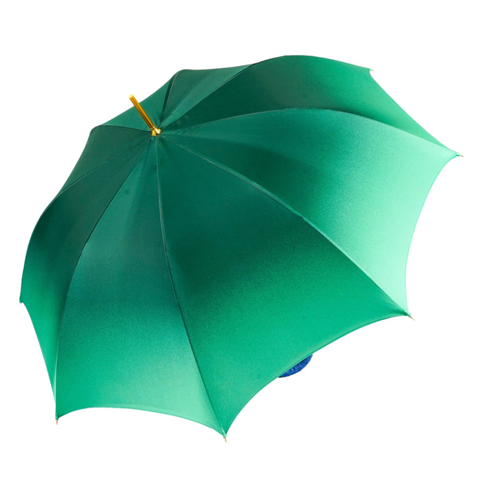 Luxury Peacock Umbrella – Exotic Feathers & Ostrich Leather Grip