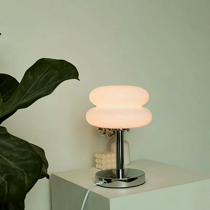 Minimalist and Elegant Nordic Round Metal and Glass Table Lamp