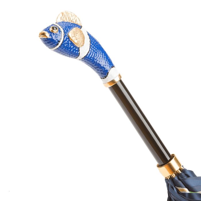 Unique Design Nemo Handle Blue Double Cloth Umbrella