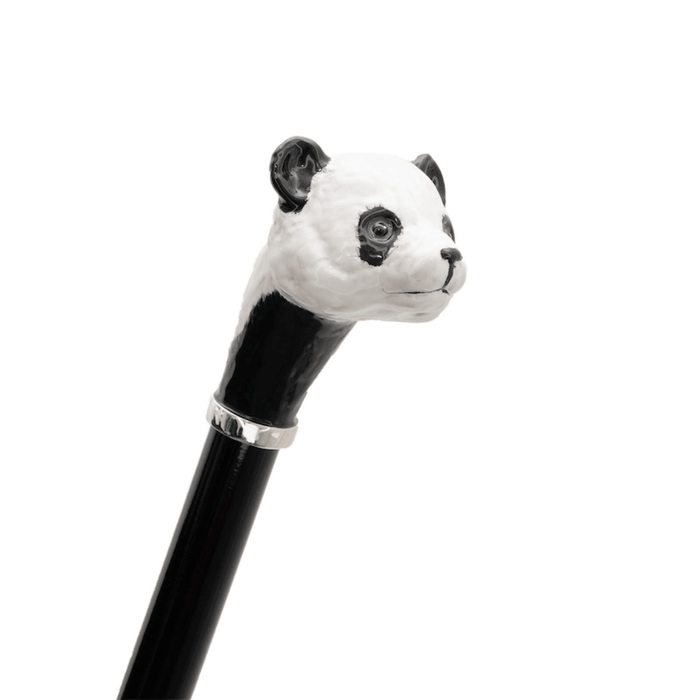 Pretty Black Polka Dots Pretty Panda Handle Umbrella