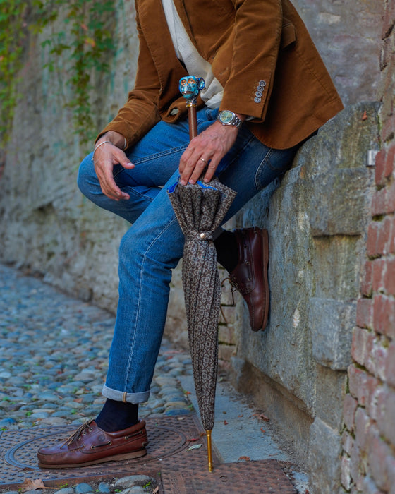Parapluie fait main avec poignée originale en forme de singe émaillée