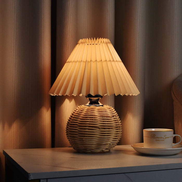 Cozy Designer Hand-Woven Bamboo Table Lamp