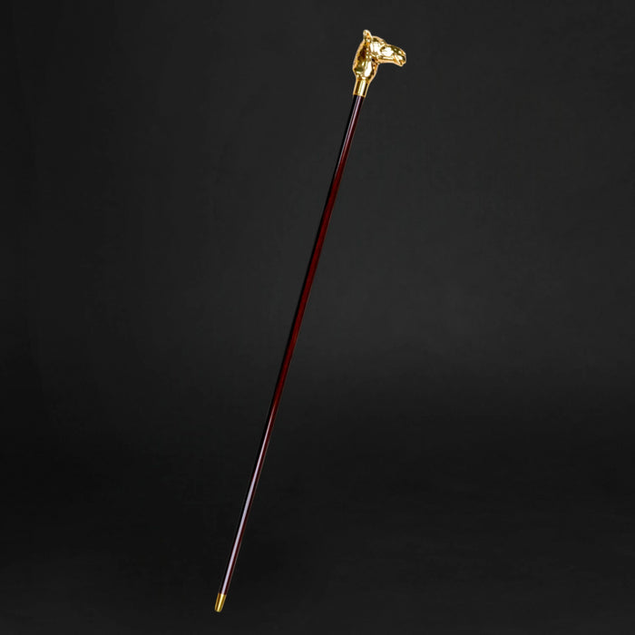 Luxury Walking Stick with Gold-Plated Camel Handle