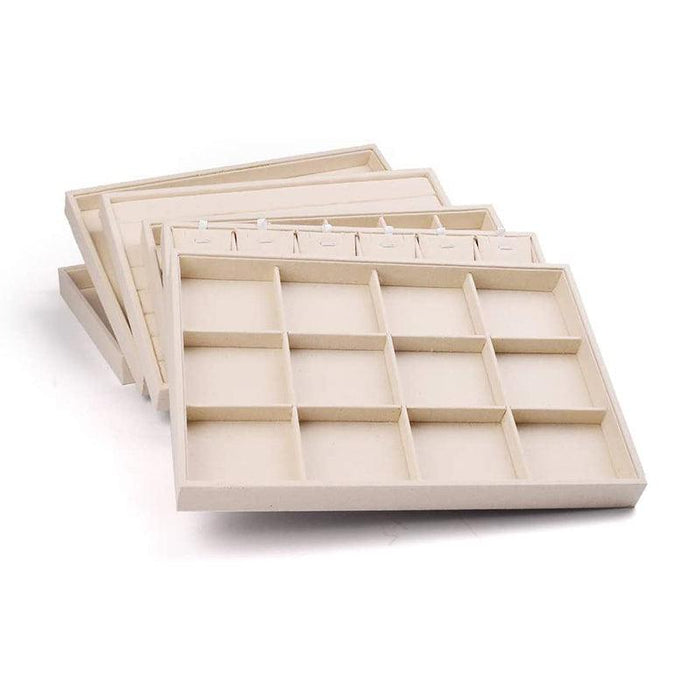 Linen Stackable Jewelry Display Tray with 12 Grids