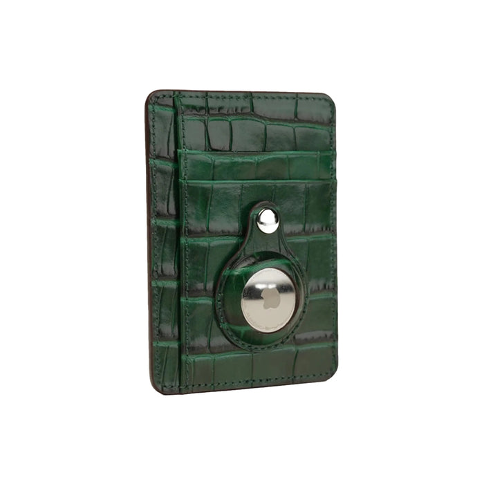 Custom Engraving Italian Cow Leather AirTag Card Holder Wallet